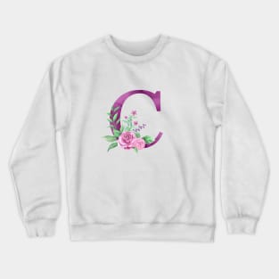 Floral Monogram C Beautiful Rose Bouquet Crewneck Sweatshirt